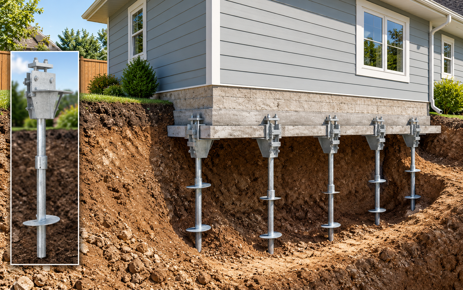 Foundation underpinning with helical piers requires evaluation of both geotechnical resistance and structural load capacity. Installation records, applicable testing procedures, and engineered connections help verify that the completed system meets the project’s performance requirements.